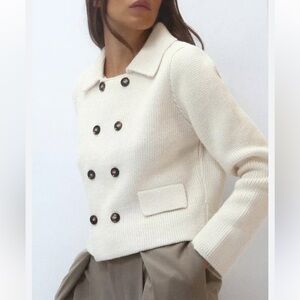 Zara - Basic buttoned knit cardigan